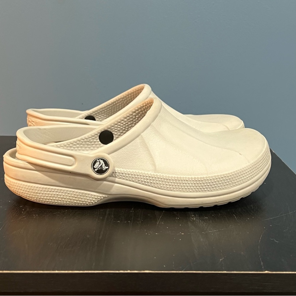 Crocs Classic Comfort Clogs Tan Beige Slip On Adult Unisex Sizes Male 8 Women 10 - Picture 3 of 6